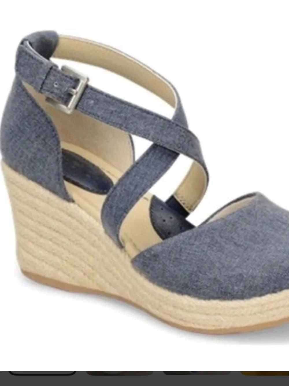 BOC by Born Espadrilles Blue Fabric Upper, Cross Front Ankle Strap size 9